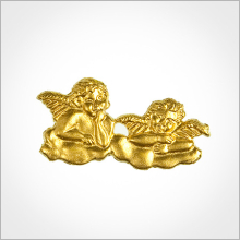 Wachsmotiv Weihnachtskerzen - Zwei Raphaelengel, gold