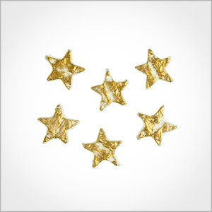 Wachsmotiv Weihnachtskerzen - Stern mit Knitter 1,2cm weiß-gold, 6Stk.