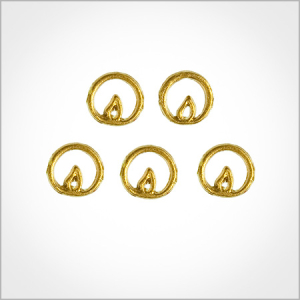 Wachsmotiv Weihnachtskerzen - Flamme 2cm gold, 5Stk.