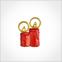 Wachsmotiv Weihnachtskerzen - Doppelkerze rot, mit...