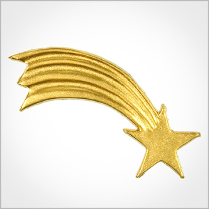 Wachsmotiv Weihnachtskerzen - Komet 6,3cm weiß angegoldet