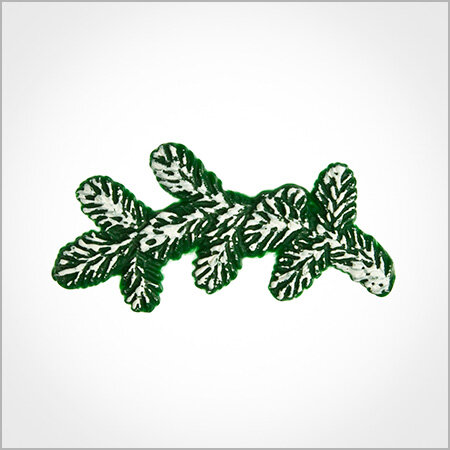 Wachsmotiv Weihnachtskerzen - Tannenzweig 3x7cm grün-weiß
