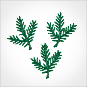 Wachsmotiv Weihnachtskerzen - Tannenzweig grün 3,8 cm, 3Stk.