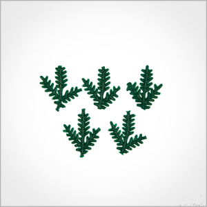 Wachsmotiv Weihnachtskerzen - Tannenzweig grün 2cm, 5Stk.