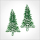 Wachsmotiv Weihnachtskerzen - Tannenbaum 6cm gr&uuml;n-wei&szlig;, 2Stk.