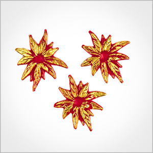 Wachsmotiv Weihnachtskerzen - Blüte, Weihnachtsstern 3,5 cm, 3Stk.
