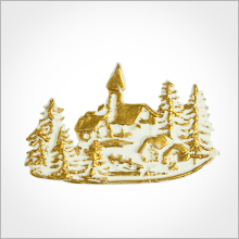 Wachsmotiv Weihnachtskerzen - Weihnachtsdorf im Wald,...