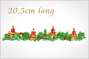 Wachsmotiv Weihnachtskerzen - Borte Advent, 4 rote Kerzen