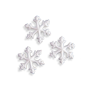 Wachsmotiv Weihnachtskerzen - Eiskristall 2.5cm weiß - 3St.