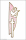 Wachsmotiv Taufkerzemblem mit Kreuz u. Taube, rosa-gold