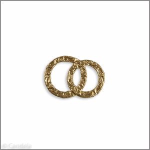 Wachsmotiv Hochzeitskerze - Doppelringe, geknittert, gold