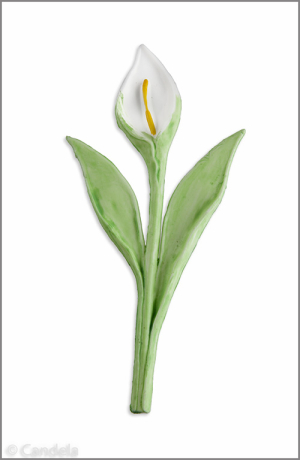 Wachsmotiv Callas mit Stängel u. Blättern