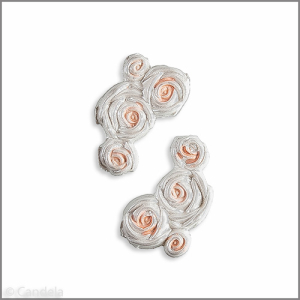 Wachsmotiv Rosenkombination perlmutt-lachs 2 St.