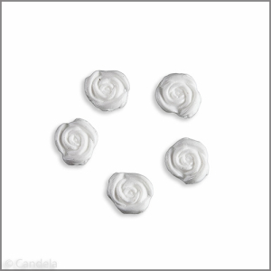 Wachsmotiv Rosenblüte 1,2 cm weiß 5 St.