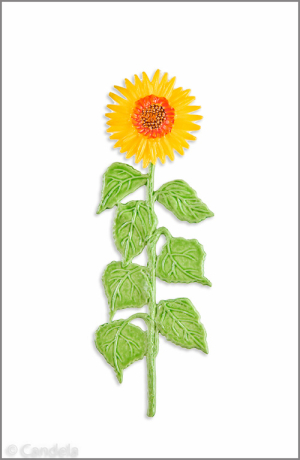 Wachsmotiv große Sonnenblume mit Stängel