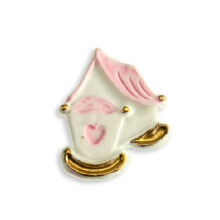 Wachsmotiv Taufkerze - Wiege, rosa gold bemalt