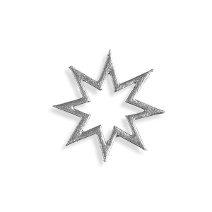 Wachsmotiv Weihnachtskerzen - Silberner Stern. innen offen 5cm