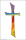Wachsmotiv Kreuz 16cm, Regenbogenfarben
