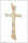 Wachsmotiv Kreuz weiß, gold betupft 16cm, zum Kerzen verzieren