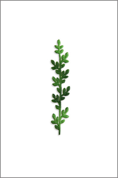 Wachsmotiv Blätterranke grün schattiert, 12cm
