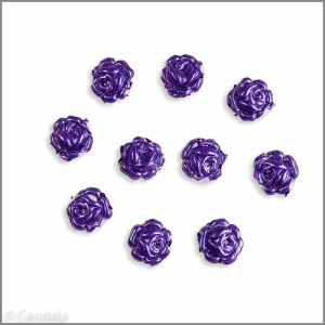 Wachsmotiv Rosenblüte 1cm lila-perlmutt 10 St.