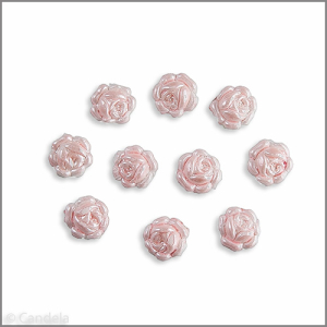 Wachsmotiv Rosenblüte 1cm rosa-perlmutt 10 St.