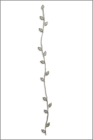 Wachsmotiv Zierliche Blätterranke silber, 21cm