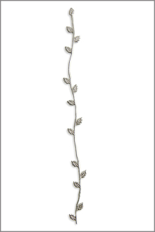 Wachsmotiv Zierliche Blätterranke silber, 21cm
