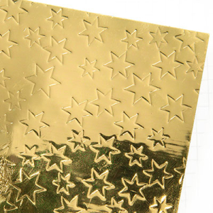 Wachsplatten gold geprägt Sterne - 10x20cm