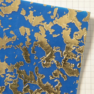 Wachsplatten Goldbrokat blau - 10x20cm