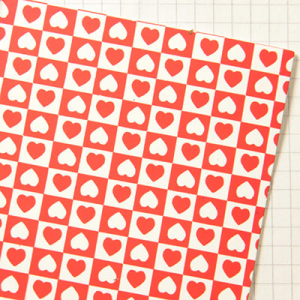 Wachsplatten weiß-rote Herzen - 10x20cm