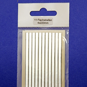 Verzierwachs Wachsstreifen flach silber 4/220mm - 11St.