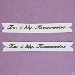 Spruchband "Zur 1.hlg. Kommunion" silber
