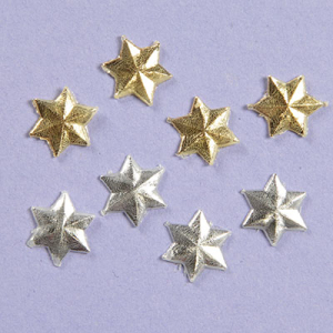 Kerzenverzierung Sterne 15mm gold - 12 St.