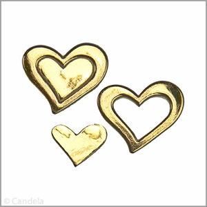 Wachsmotiv Hochzeitskerze - Herz zweiteilig, gold 2 St.