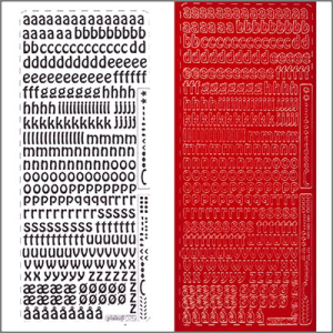 Sticker Kleinbuchstaben 9mm rot
