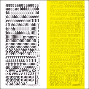 Sticker Kleinbuchstaben 9mm gelb