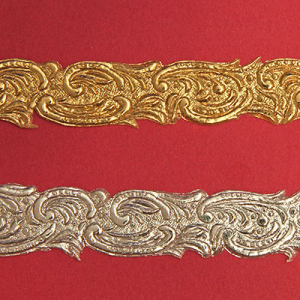 Verzierwachs-Borte Barock silber 240mm