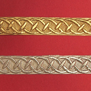 Verzierwachs-Borte Geflecht gold 240mm