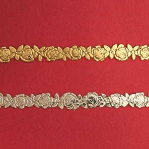 Verzierwachs-Borte Rosen gold 240mm