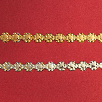 Verzierwachs-Borte Blümchen gold 240mm