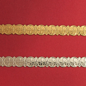 Verzierwachs-Borte Kreis-Ornament gold 240mm