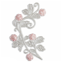 Wachsmotiv Weinranke mit 5 rosa Blüten