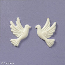 Wachsmotiv Hochzeitskerze - Tauben 37x20 mm rechts.