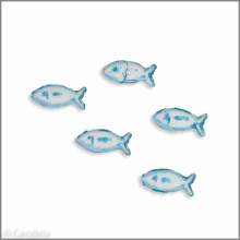 Wachsmotiv Fische hellblau patiniert zum Kerzen gestalten