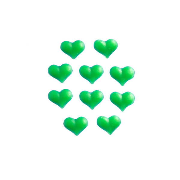Verzierwachs Grüne Herzchen, 10 St.
