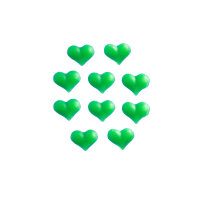 Verzierwachs Grüne Herzchen, 10 St.