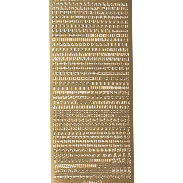 ABC + 123 gold Blockschrift Höhe 4 mm