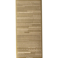 ABC + 123 gold Blockschrift Höhe 4 mm