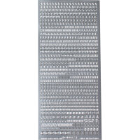 ABC + 123 silber Blockschrift Höhe 4 mm